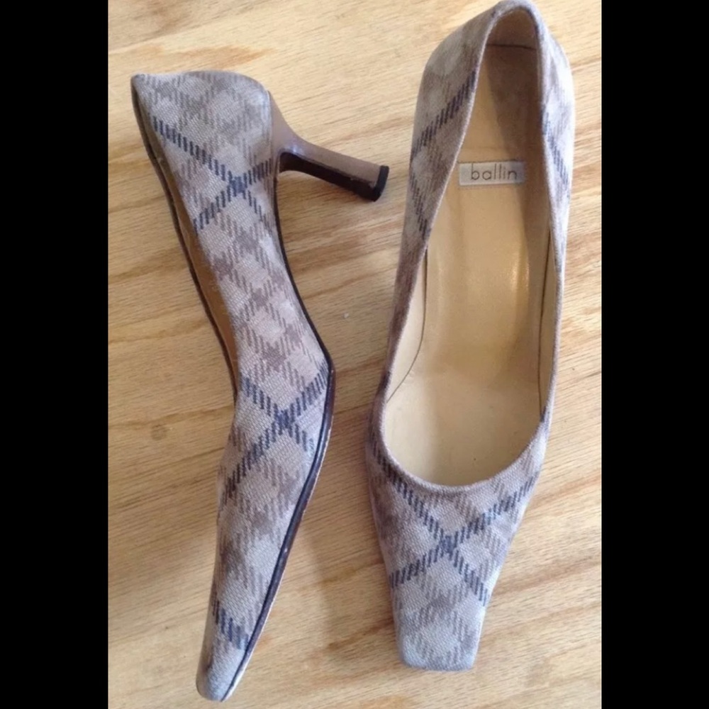 BALLIN MADE IN italy plaid pumps 40 10
